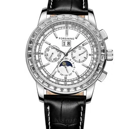 FORSINING Men Round Dial & Leather Straps Analogue Watch FSG329M3S1 image 4