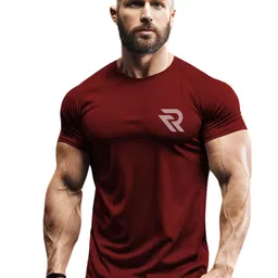 3Colors Typography Printed Round Neck Sports T-shirt-picture-58