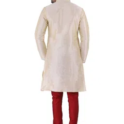 JEXI Men Regular Dupion Silk Kurta with Churidar image 3