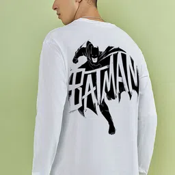Bewakoof Men Batman Graphic Printed Round Neck Cotton Oversized T-shirt-picture-32