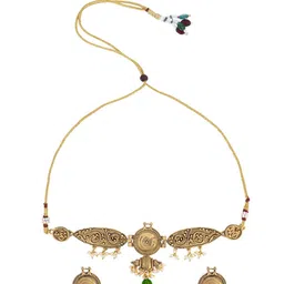 Shining Jewel - By Shivansh Gold-Plated Cubic Zirconia Studded & Beaded Jewellery Set-picture-38