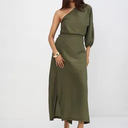 FEMMELLA One Shoulder Textured Top With Skirt-image-3