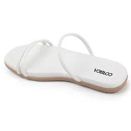 CORSICA Women Solid Round Toe Open Toe Flats with Bows image 5