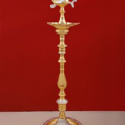 Exotic India Gold Toned Mayura Lamp Diya Brass Pooja Essentials-picture-18