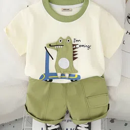 INCLUD Boys Printed Round Neck T-shirt With Shorts-picture-15
