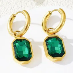 Estailo fashion Square Drop Earrings image 2