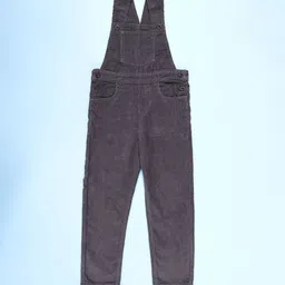 KiddoPanti Boys Textured Ankle Length Dungarees-image-1