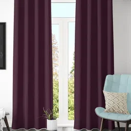 Galaxy Home Decor Brown 2 Pieces Black Out Door Curtain-picture-23