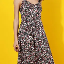 Stylecast X Kotty Women Shoulder Straps Floral Print Fit & Flare Maxi Dress image 4