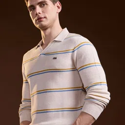 THE BEAR HOUSE Men Striped Polo Collar Slim Fit T-shirt-picture-10