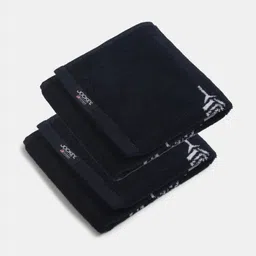 Jockey 2Pcs Navy Blue & White Printed Terry Cotton 520 GSM Hand Towels-picture-42
