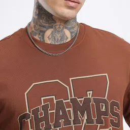 glitchez Typography Printed Relaxed Fit T-shirt image 2