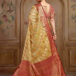 Rare Bello Woven Design Leheriya Zari Tissue Saree image 2