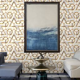 INDIAN ROYALS White & Gold Printed Exotic For Home Dcor Waterproof Wallpaper-picture-27