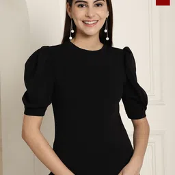 Tromko Pack of 2 Round Neck Puff Sleeve Peplum Top-picture-35