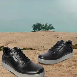 Woodland Men Round Toe Leather Sneakers Shoes-image-13