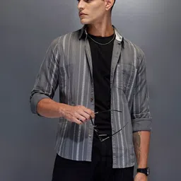 WROGN Men Slim Fit Striped Casual Shirt-picture-25