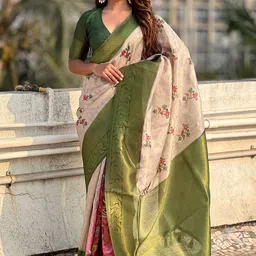 all about you Woven Design Zari Silk Cotton Bomkai silk Saree-picture-33