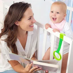 patpat Baby Pull Up Ring for Crib Standing Assistant Ring Crib Gym Ring for Motor Rattle image 5