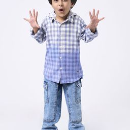 Ed-a-Mamma Boys Checked Hooded Neck Cotton Shirt-picture-41