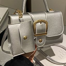 HAUTE SAUCE by Campus Sutra Women's Silver Vegan Leather Hand Bag-image-95