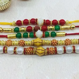 GADINFASHION Set Of 5 Artificial Beaded Thread Rakhis-picture-17