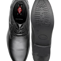 Lee Cooper Men Black Leather Comfortable and Lighweight Formal Shoes image 2