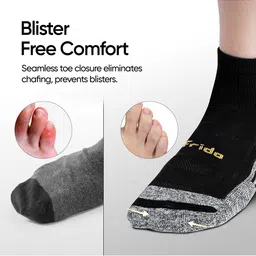 FRIDO Printed Pure Cotton Moisture-Wicking Ankle-Length Cushion Socks image 3