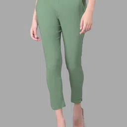 Comfort Lady Women Regular Fit Elastic Waist Cotton Pencil Pant Casual-picture-35