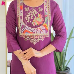 TWINS LADY Women Ethnic Motifs Embroidered Kurta with Trousers & With Dupatta Kurta Sets image 2