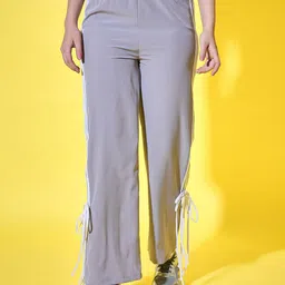 DIMPY GARMENTS Women Relaxed High-Rise Wrinkle Free Trousers-picture-3
