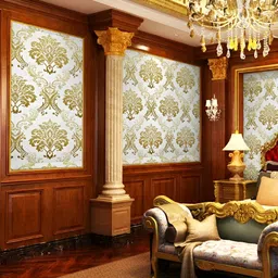 INDIAN ROYALS White & Beige Printed Self-Adhesive & Durable Wall Sticker image 5
