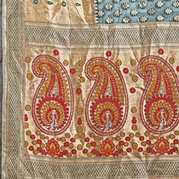 HERE&NOW Paisley Linen Blend Handloom Saree image 3