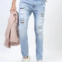 HIGHLANDER Men Skinny Fit Highly Distressed Heavy Fade Stretchable Jeans-image-21