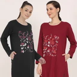 GLAMSYSTYLE Women Floral 2 Printed Pockets 1 T-shirt-picture-20