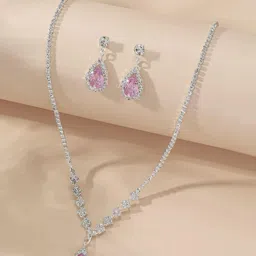 DressBerry Silver-Plated CZ-Studded Jewellery Set-picture-25