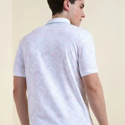 Allen Solly Men Abstract Printed Polo Collar Cotton T-shirt image 5