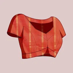 VS MALL Checked Saree image 5