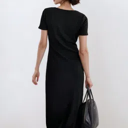 StyleCast x Revolte Square Neck Short Sleeves Sheath Midi Dress image 3
