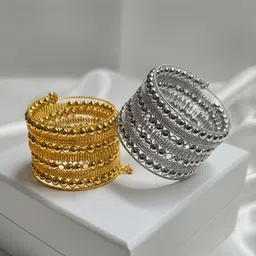 Anouk Set Of 2 Gold & Silver-Plated Artificial Beaded Bangle-Style Bracelet-picture-20