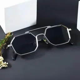 HAYDEN haiza Unisex Black Lens & Black Oversized Sunglasses with-image-72