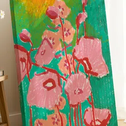 ASIAN MONK Multicoloured Wood Floral and Botanical Wall Art image 5