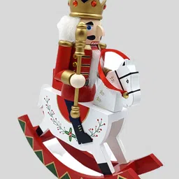 Little Surprise Box LLP White & Red Wooden Rocking Horse Christmas Table Decor-picture-31