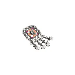 Anouk Silver Silver-Plated Beaded Studded Jewellery Set image 4