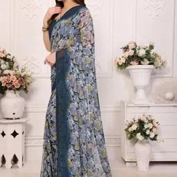 MAHALASA Floral Printed Pure Georgette Saree image 2