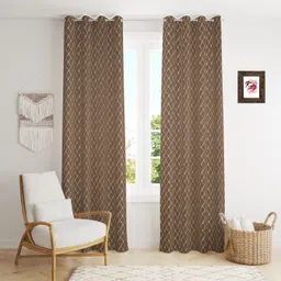 kraftiq homes 152 cm (5 ft) Window Polyester Blackout Curtain (Pack Of 2) image 1