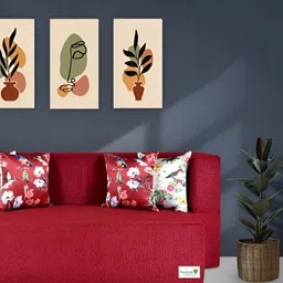 FRIENDS LIFE Maroon & White 4 Seater Comfort For All Sofa Cum Bed With 4 Pillows-image-89