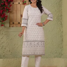 Span Women Ethnic Motifs Printed Daily Cotton Straight Kurta-image-81