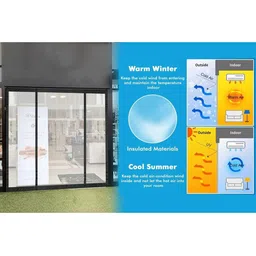 Stylista Transparent Insulated Magnetic Door Curtain - 82 x 86 inch - PVC thickness 0.3mm-image-66