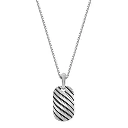 GIVA Men 925 Sterling Silver Rhodium-Plated Oxidised Stylish Pendant With Chain image 3